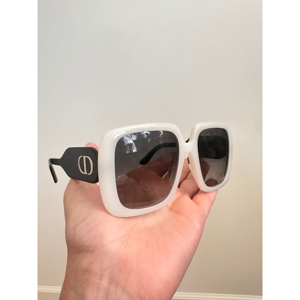 Christian Dior DiorBobby S2U Sunglasses White Black Square Oversized CD Logo